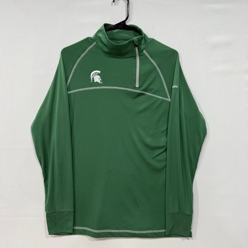 Michigan State Spartans Columbia Golf Mens Quarter Zip‎ Pullover Green Large